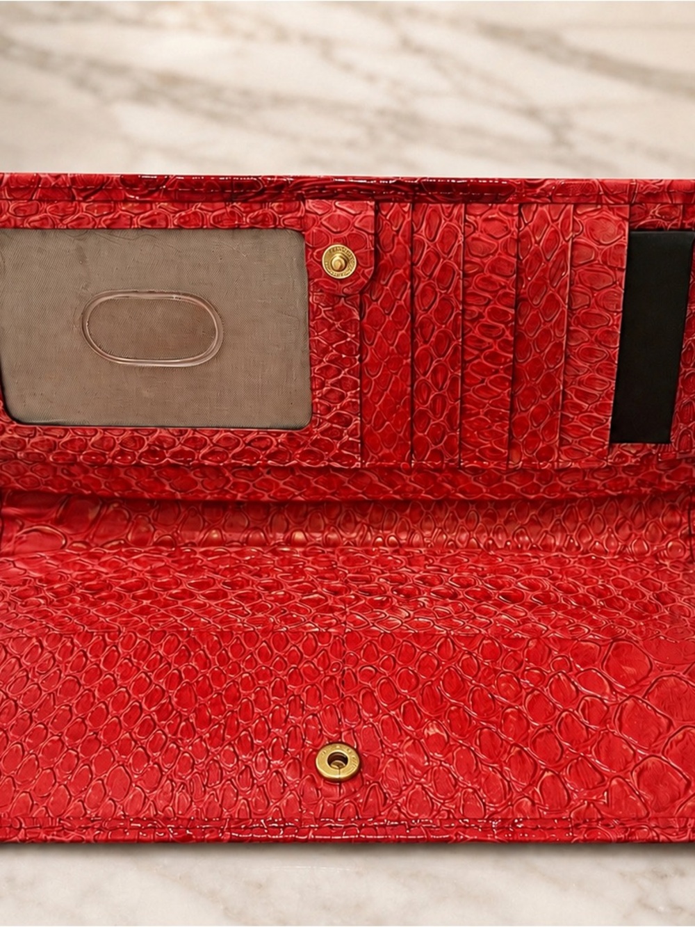 NWT, Brahmin Flame Calimero Red Genuine Leather Wallet - Picture 2 of 4